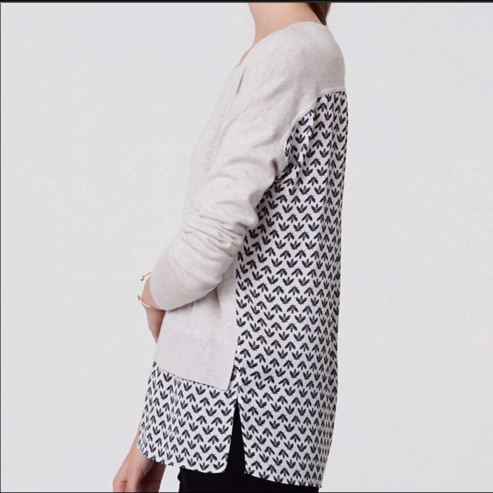 {LOFT} Mix Media Honey Bee Print Sweater